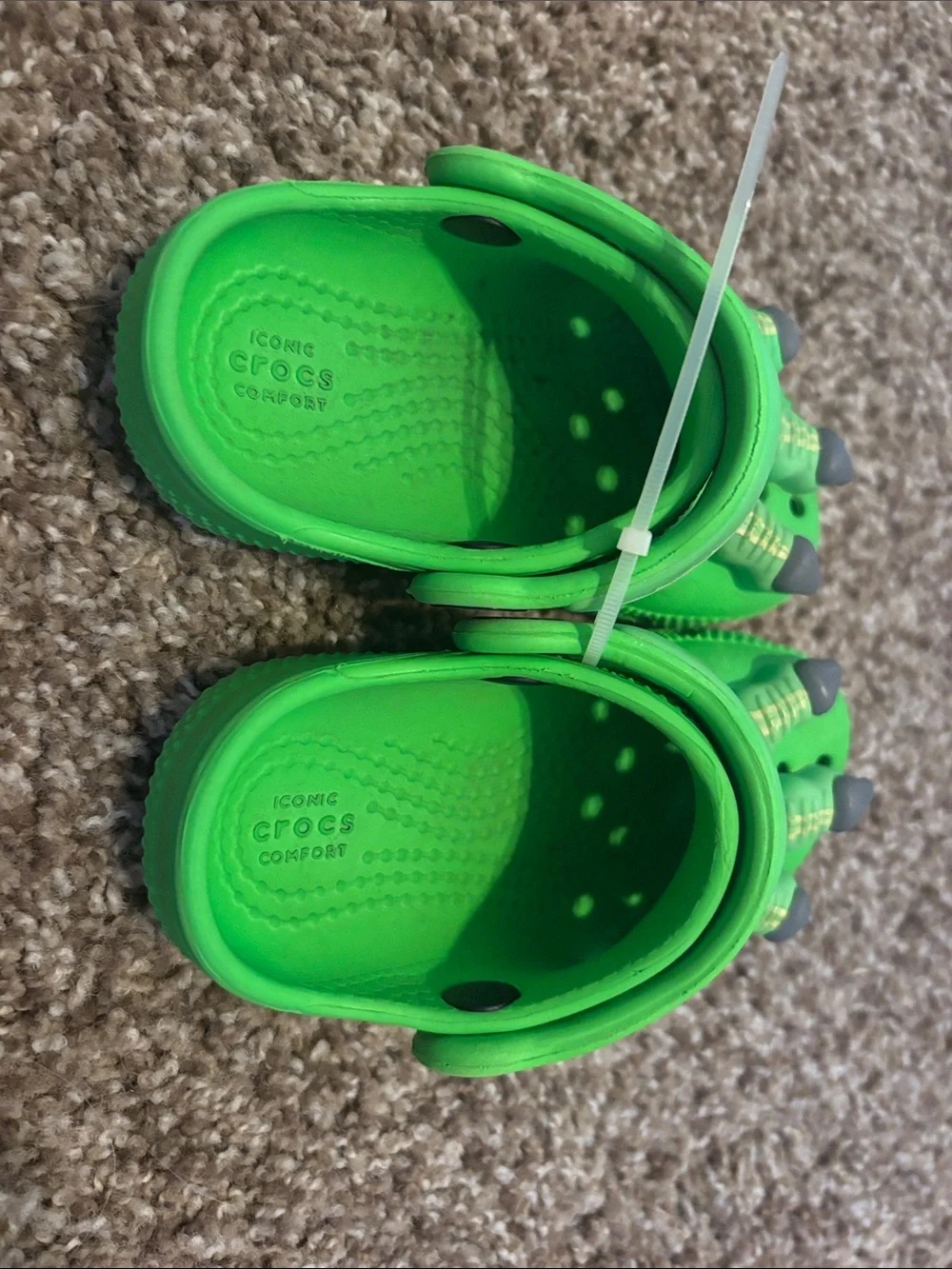 CROCS Kids Bright Green Dino Claw Clogs